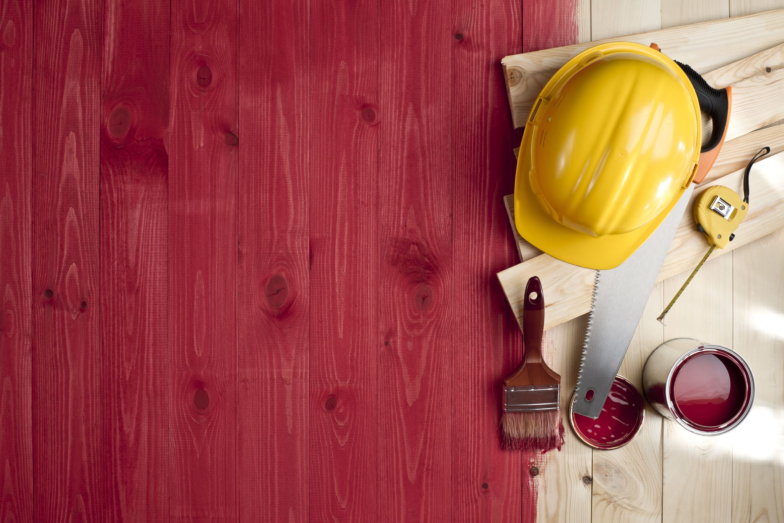 19821732_l-red-wood-floor-with-a-brush-paint-tools-and-helmet-